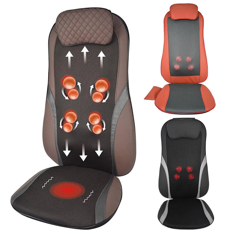 Heating finger pressure massage car seat cushion SM-216 in black PU mesh material