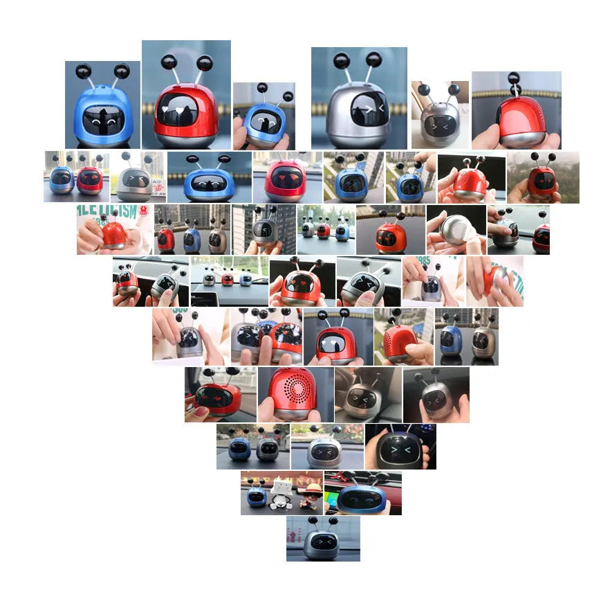 Robot-shaped car vent aromatherapy decoration with gel reservoir for fragrance diffusion