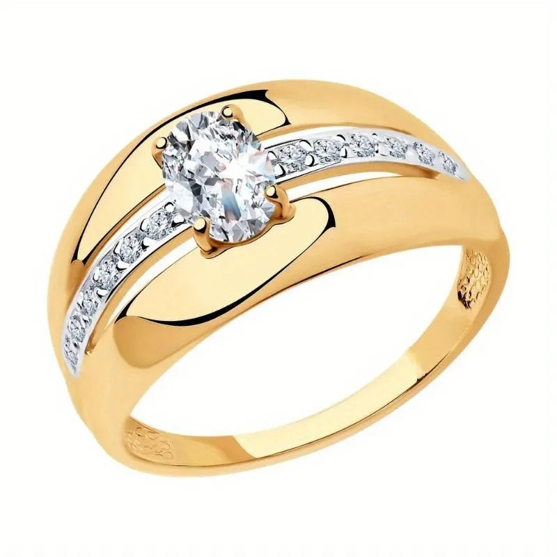Gold zinc alloy party ring on plain background simple style