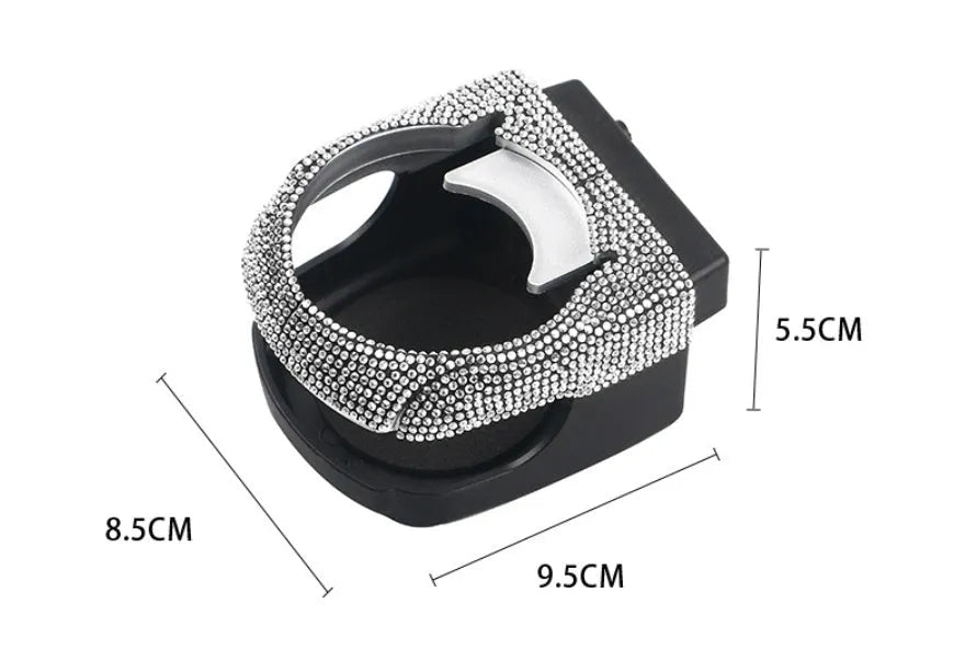 White diamond rhinestone car air vent cup holder and ashtray bracket made of ABS plastic