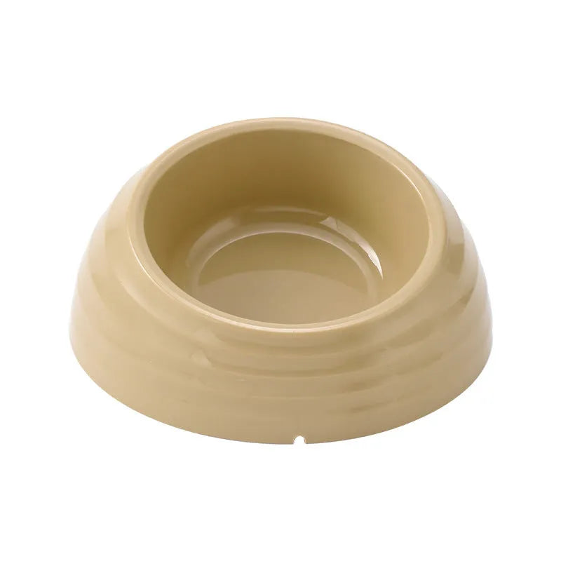 Stainless steel cat bowl in light green, beige, or brown colours for pet feeding