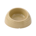 Stainless steel cat bowl in light green, beige, or brown colours for pet feeding