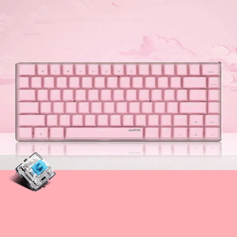 Heijue AK33 82-key metal mechanical keyboard with backlit keys and wired USB connection