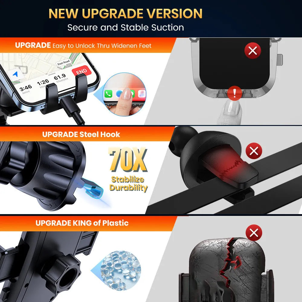 TOPKD46 universal car phone holder with multiple bracket styles and suction cup mounting