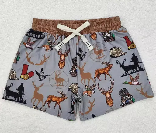 Boys' polyester sports casual shorts in straight-leg cut showing colour options HQ2043 through HQ2048