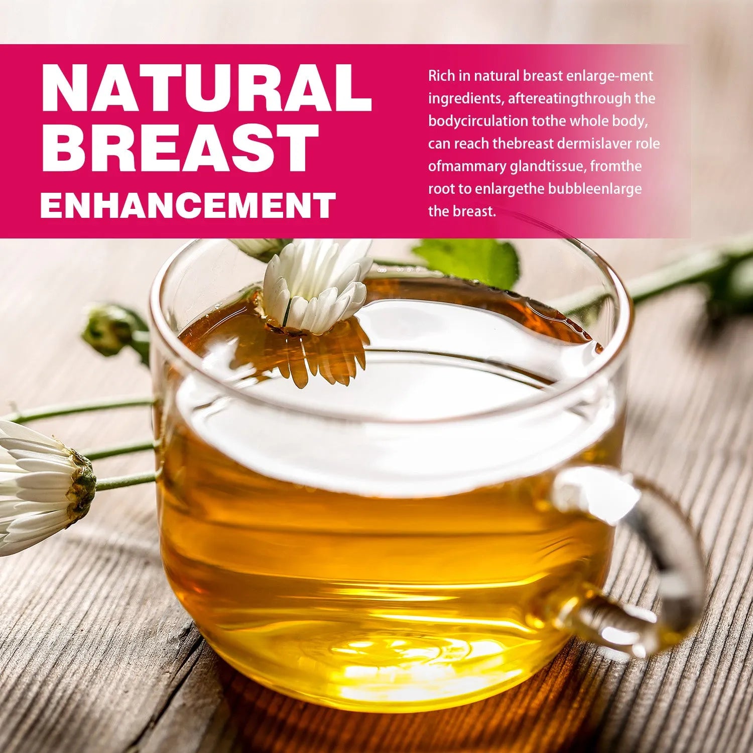 Box of 30 herbal breast enhancement tea bags with custom label option from BIYODE