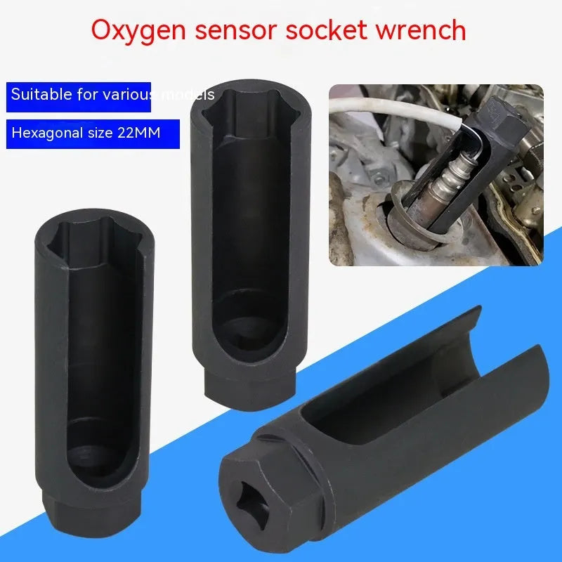 Black chromium vanadium steel oxygen sensor sleeve with 22mm diameter for Japanese style vehicles