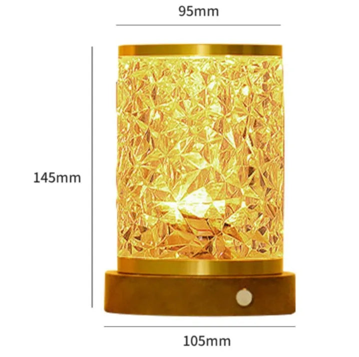 Rotating water ripple effect small night light with acrylic shade on a solid wood base.