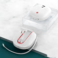 White two-in-one power bank with AC plug showing 10000mAh capacity and compact dimensions
