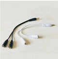 Gilded 3.5mm one-to-two audio cable adapter with copper wire and two female sockets