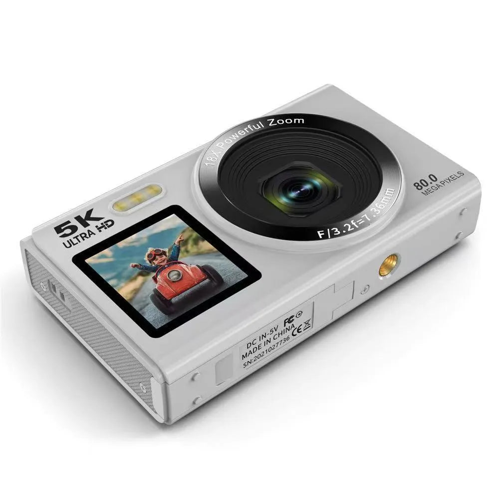 HD dual-screen selfie WIFI portable digital camera in black, 100x25x61mm