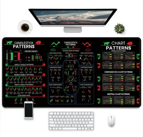 Game themed rubber mouse pad with non-slip natural rubber base on wooden desk