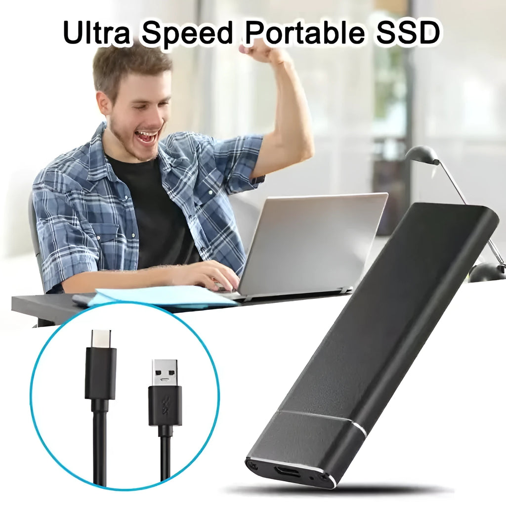 OEM external mobile hard disk with ultra-thin metal shell in black, blue, orange, red, and silver colour options