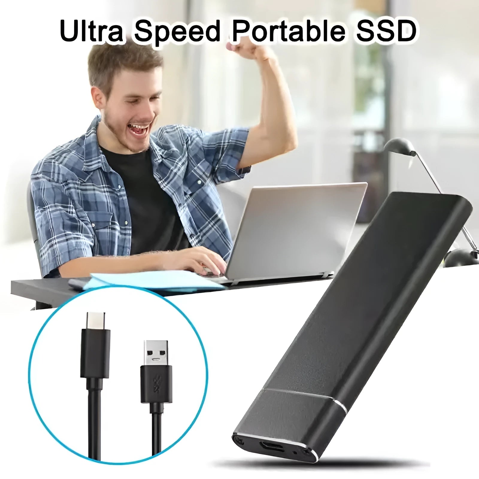 OEM external mobile hard disk with ultra-thin metal shell in black, blue, orange, red, and silver colour options