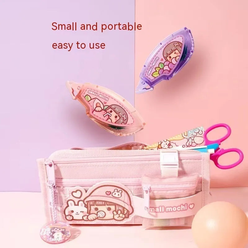 Cute fruit juice colour dotting glue with plastic applicator for double-sided traceless adhesion