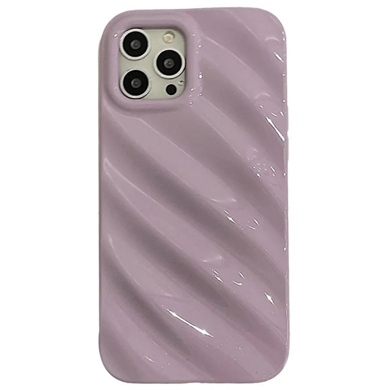 Nordic style silicone iPhone case with laser decoration in black, coffee, silver, or white colour options