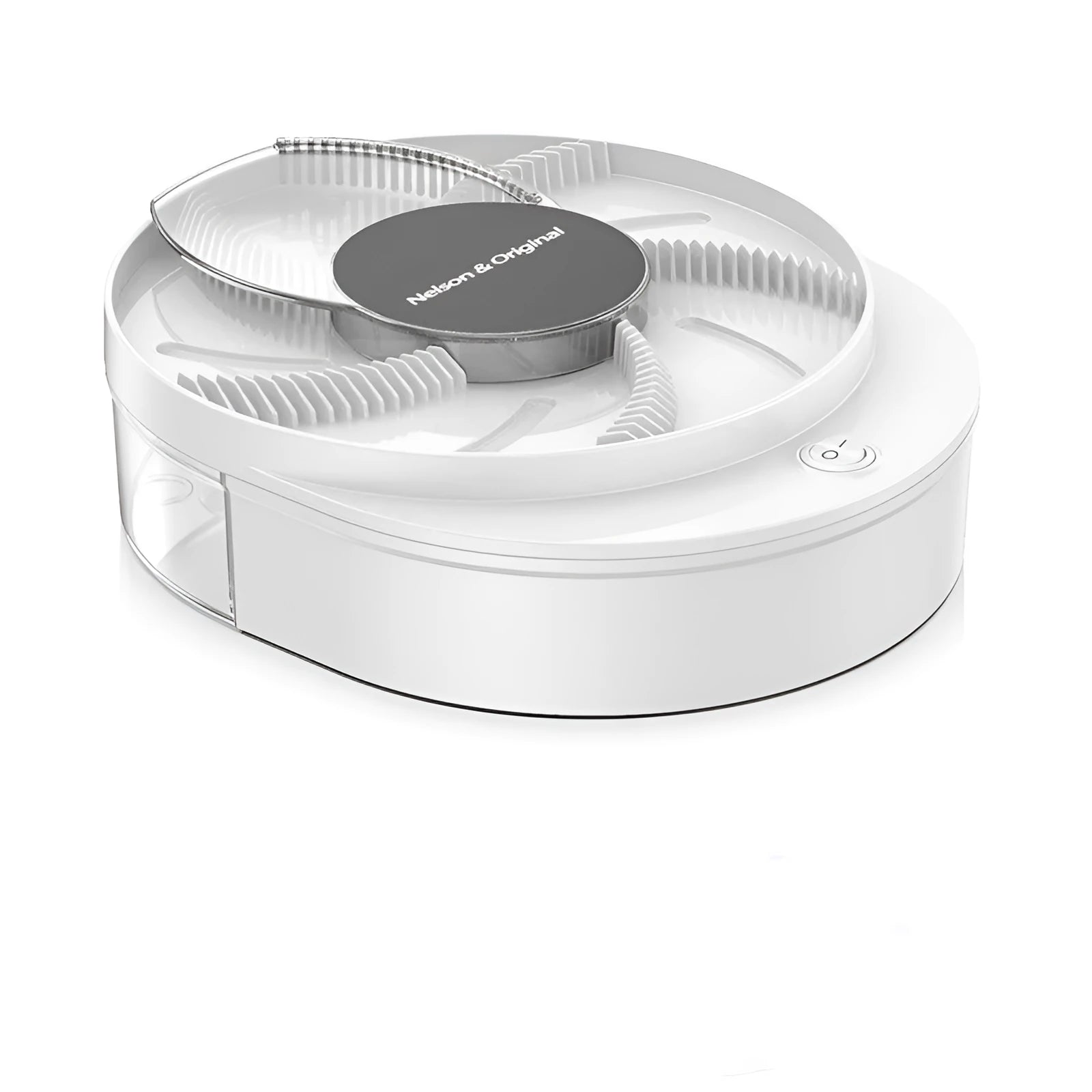 Black and white electric fly catcher with removable fly cage for indoor pest control