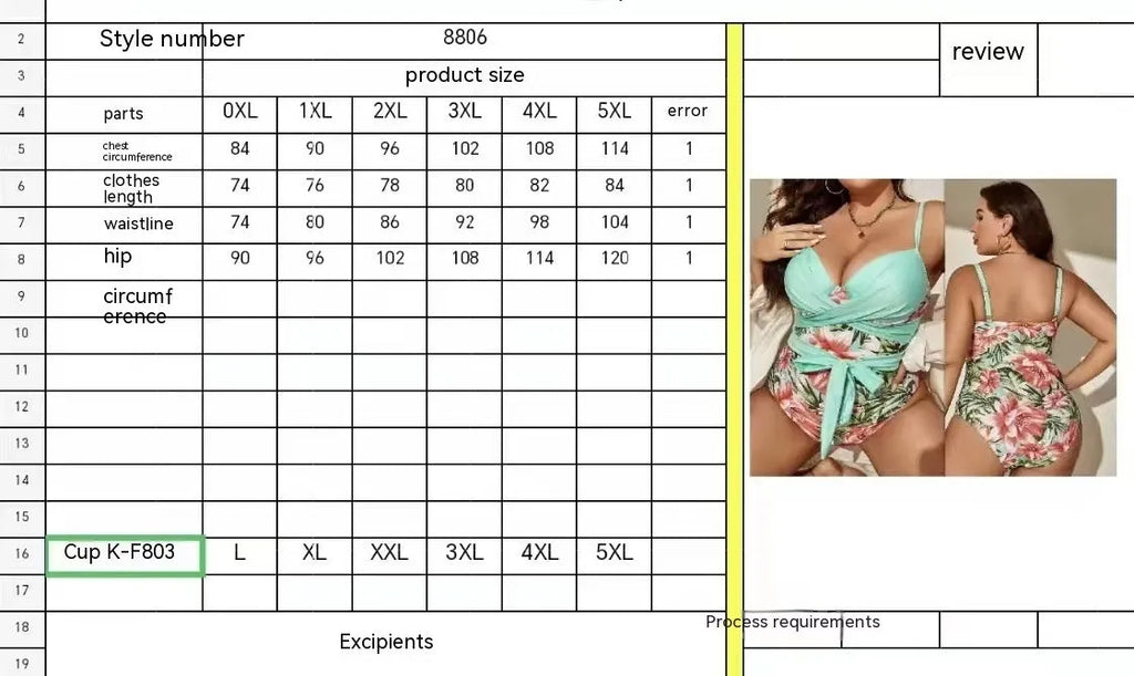 Plus size women's one-piece swimsuit with lace-up chest in leopard print