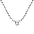 Sterling silver heart pendant necklace for women, platinum white love finish, 925 silver electroplated