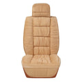Winter short plush car seat cushion in grey, showing soft texture and fit on a car seat.