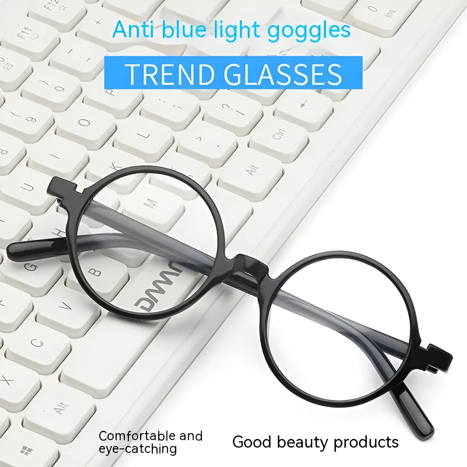Retro round flat mirror glasses in four colour options for fashion accessories