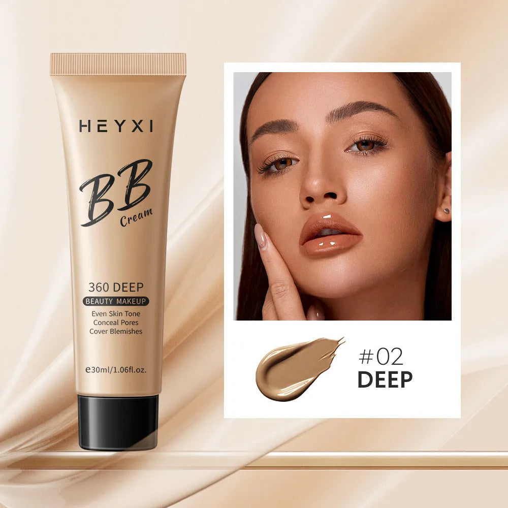 Waterproof BB cream makeup in four shade options with sweat-proof coverage