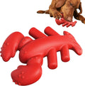 Red durable dog chew toy for large aggressive chewers, shown with size dimensions.