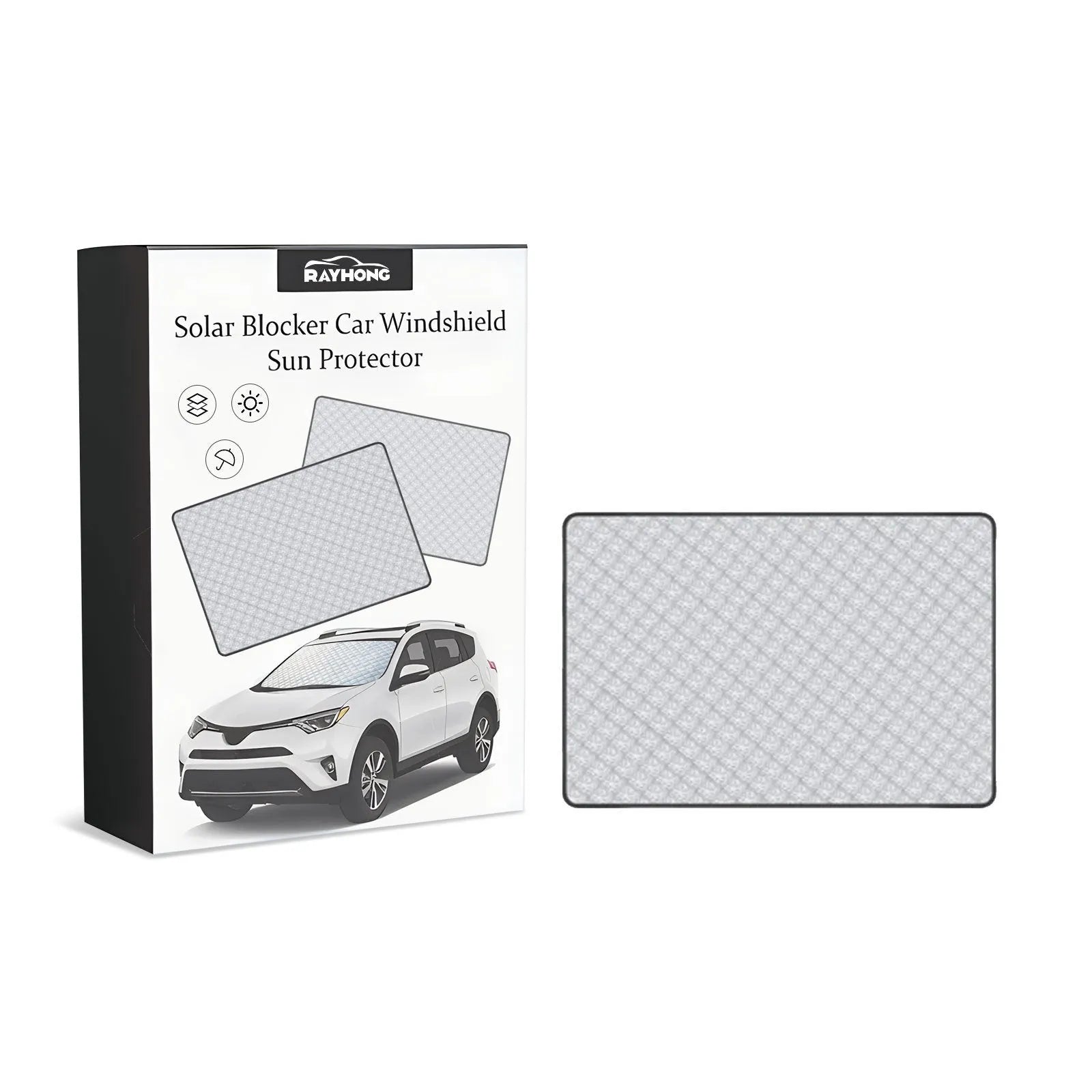 Aluminium film car windshield frost cover measuring 140cm by 95cm