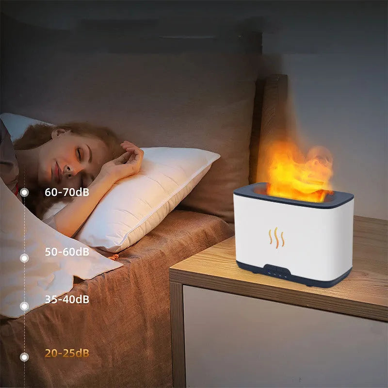 New Flame 300ml USB ultrasonic aromatherapy humidifier in white desktop plastic square shape