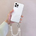 Soft Big Pearl and Chain mobile phone case for iPhone in Japanese Korean style