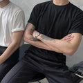 Men's cotton slim fit t-shirt in solid white or black colour with half sleeves