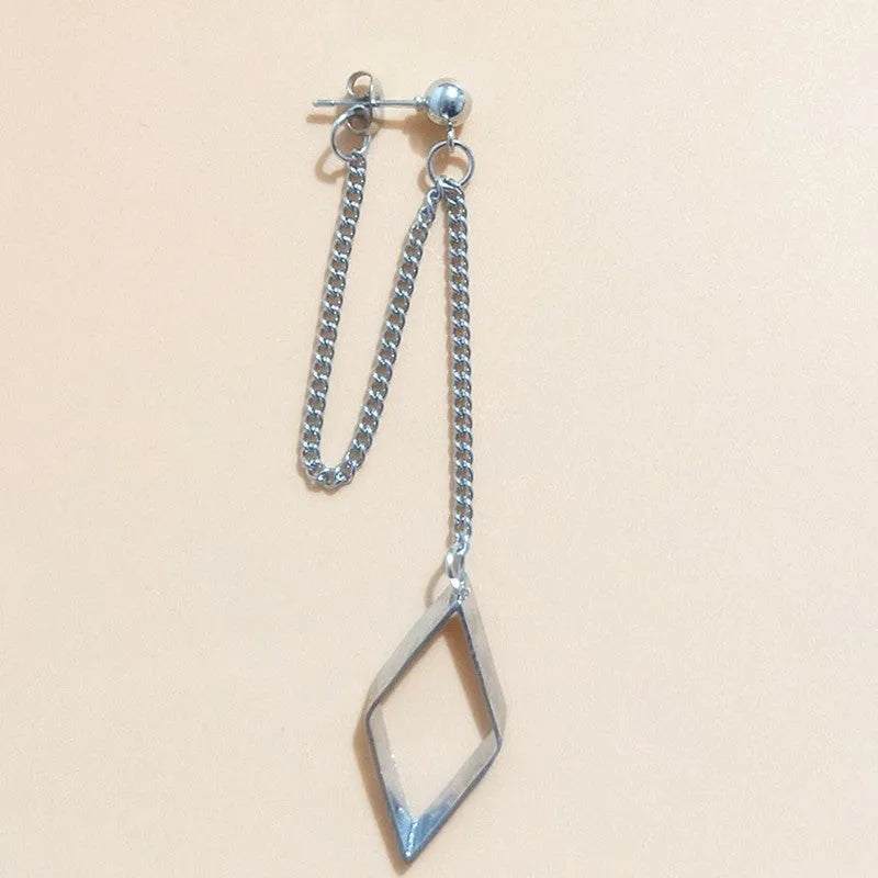 Geometric alloy stud earring in star shape, unisex single piece, ins style