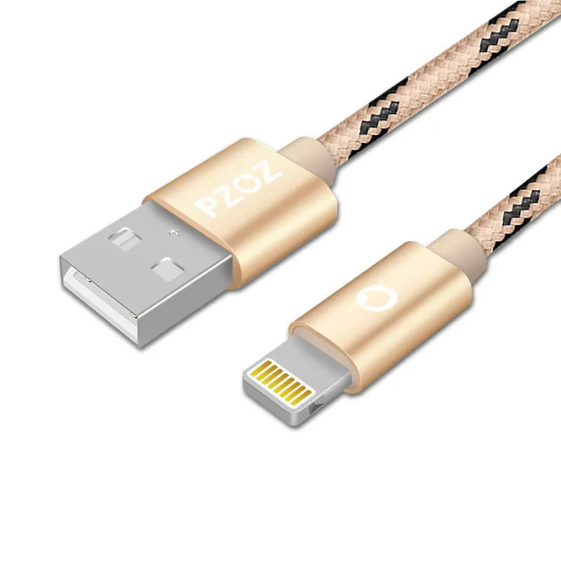 MFI certified grey Apple Lightning charging cable showing one-metre length and connector.