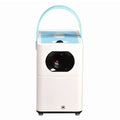 Smart Android HD home projector with remote control showing 1280x800 resolution and multiple plug options