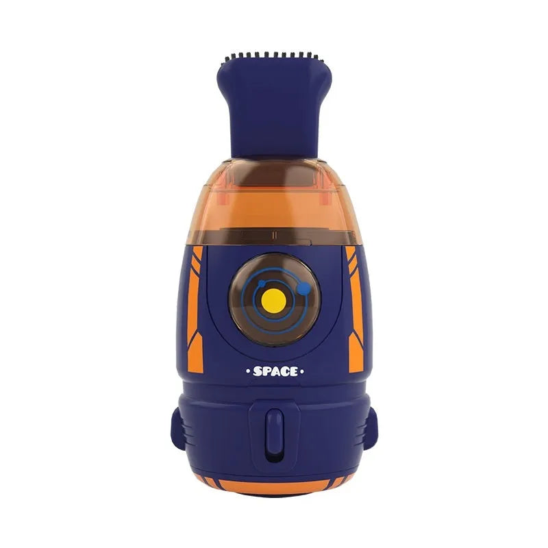 USB handheld desktop vacuum cleaner in blue, showing compact design for keyboard cleaning