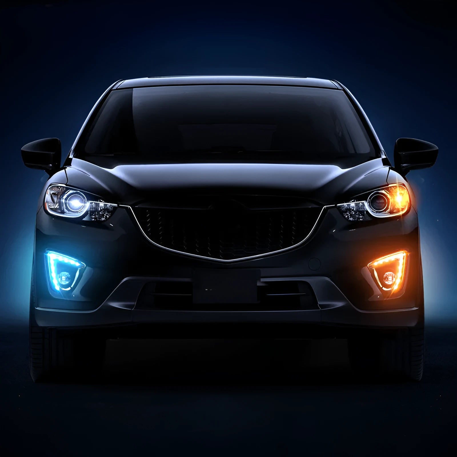 Mazda CX-5 LED daytime running light bulb set with multiple style options on a white background.