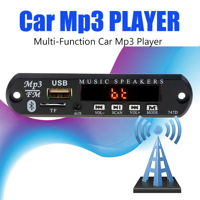 Bluetooth MP3 decoder board with FM radio function, remote control, 106 by 25 by 38 mm, 130 grams, hardware construction