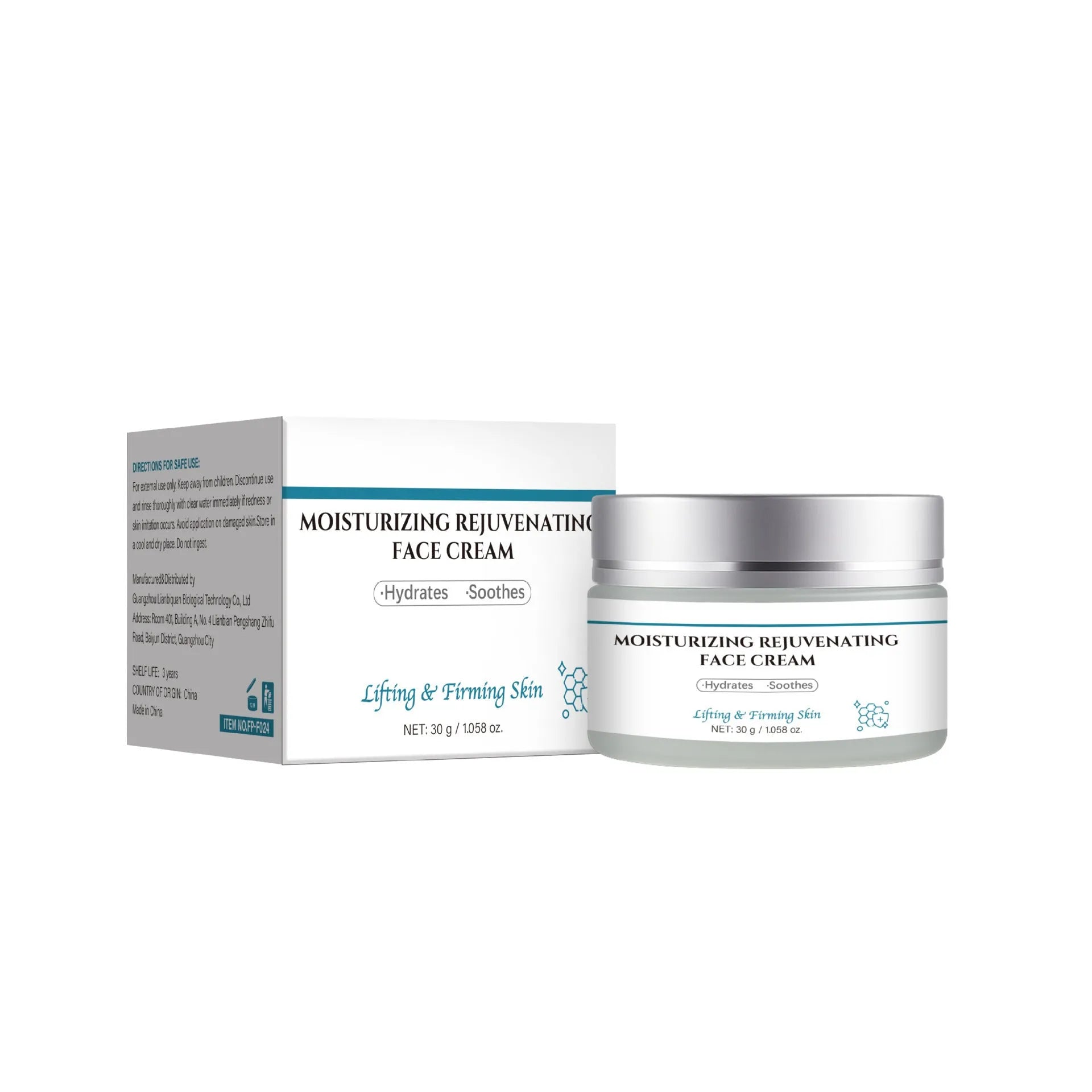 30g jar of FP-F024 anti-ageing cream for face and neck application