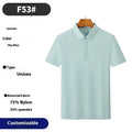 Men's seamless loose-fit brocade polo shirt in sky blue for summer sports.