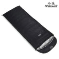 Black outdoor sleeping bag with white goose down filler and envelope structure design