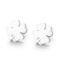 Pair of 10mm four-leaf clover earrings in gold colour on stainless steel post