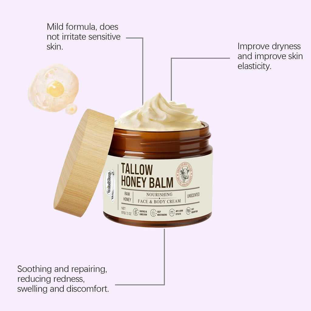 57g tallow honey skin repair moisturising cream jar for dry skin hydration
