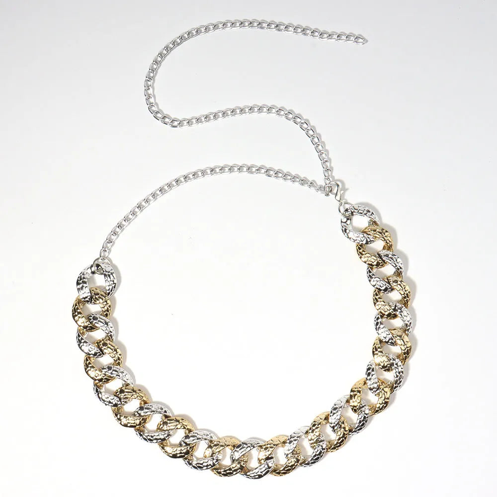 Acrylic body chain with electroplated colour mixture, adjustable 70-100cm for women summer use