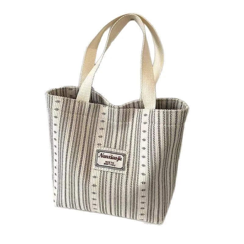Japanese style corduroy crossbody bag in dark brown colour with textured fabric