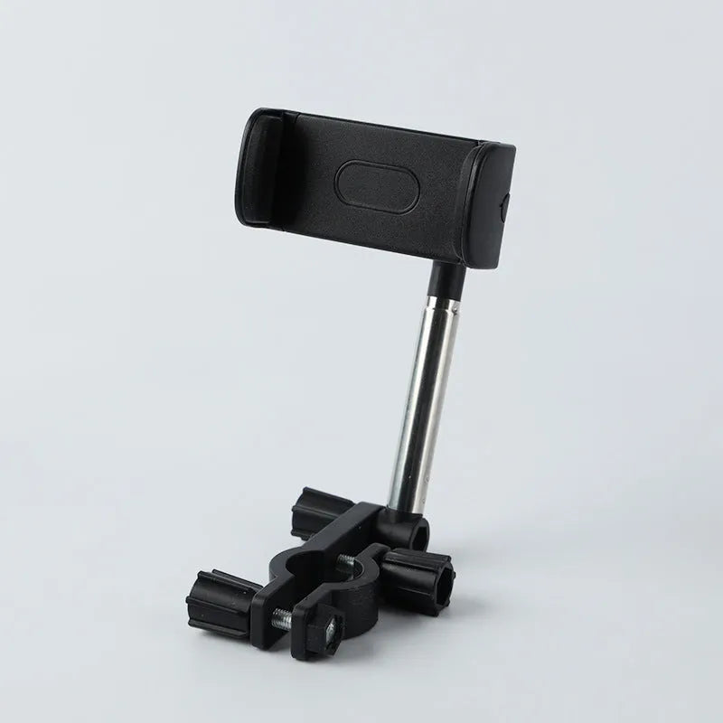 Black car windscreen phone holder with 360-degree rotating arm and soft foam phone contact pads