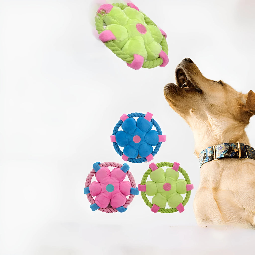 Blue animal-shaped squeaker chew toy for dogs measuring 10 cm x 8 cm