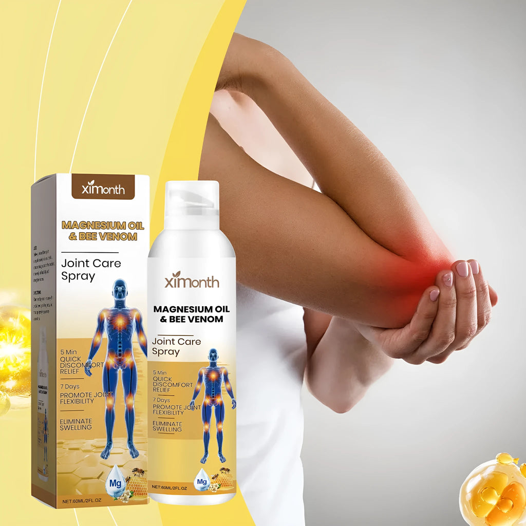 60ml joint care spray bottle with menthol, coconut oil and bee venom active ingredients