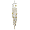 Gold crescent dream catcher wall decoration made of cotton thread, 20x100cm, plain pattern, model MS7566