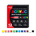 Set of straight liquid acrylic marker pens with soft heads for painting and graffiti art.