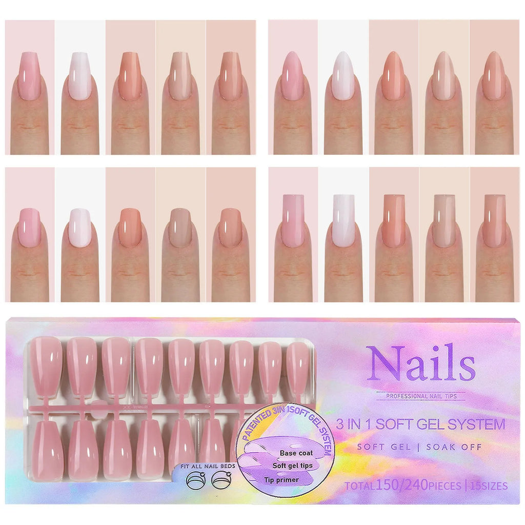 Nude seamless removable nail stickers in multiple colour options for ladies